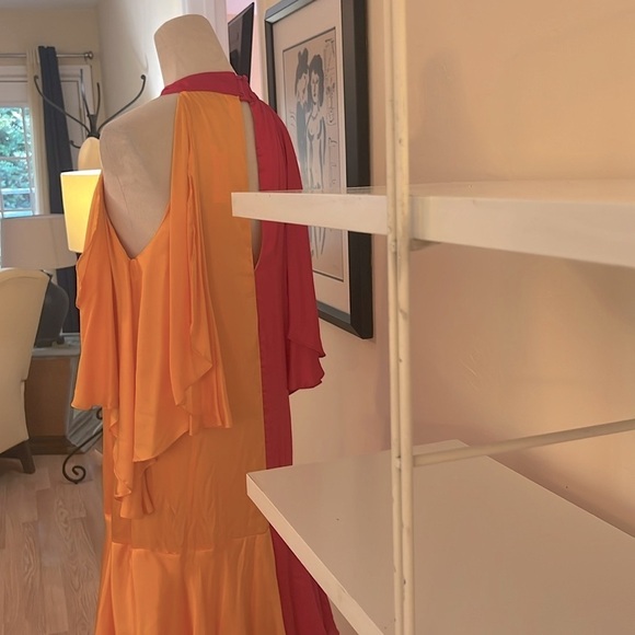 NWT,Pinnacle By Shruti Sancheti,Mock-Neck,Ruffle,Elegant,Tiered Dress,Size Med - Picture 10 of 10